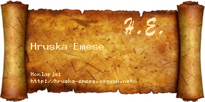 Hruska Emese névjegykártya